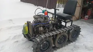 Самодельный гусеничный трактор с мотором от Оки , обзор