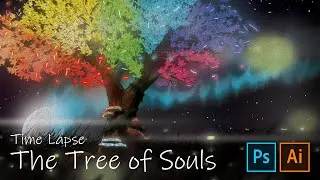 Drawing Time Lapse The Tree of Souls, Adobe Photoshop and Illustrator