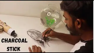 best charcoal portrait drawing using professional charcoal sticks #art #charcoal #drawing