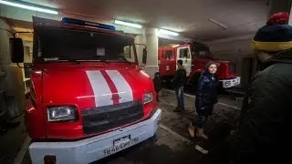 Выезд бригады из пожарной части на вызов