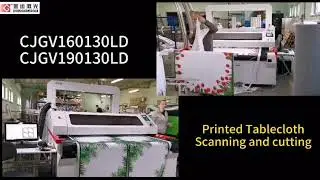 Printed tablecloth scanning and cutting - Vision Laser Cutters CJGV160130LD CJGV190130LD