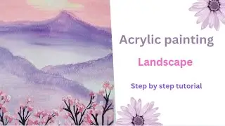 Acrylic Landscape Painting | step by step tutorial | easy painting for beginners