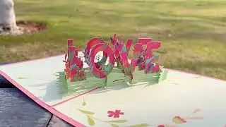 3D Flower Love Pop Up Greeting Card