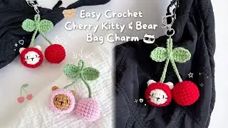 How to Crochet Cherry Cat and Bear Keychain 🍒 | 2 in 1 | Beginners Friendly | Step by Step Tutorial