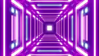 VJ Loop of Neon Light Corridor
