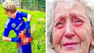 Elderly Woman Catches 4 Boys In Her Yard, Cries When She Realizes What They're Doing