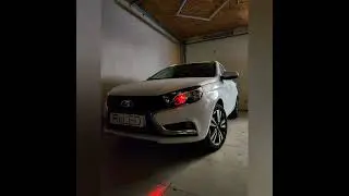 Результат установки bi-led линз Led Tiv  в оптику Лада Веста