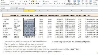 HOW TO COMBINE TEXT OR FIGURES FROM TWO OR MORE CELLS INTO ONE CELL
