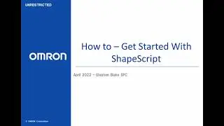 OMRON Sysmac Studio Robotics Edition - How to get started with Shape Script