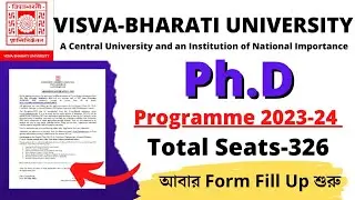 Ongoing PhD Admission 2023 | Visva-Bharati University PhD Admission 2023-24 | PhD in West Bengal