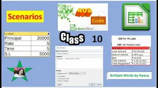 SCENARIOS in LibreOffice Calc Class 10  IT 402 - Libre Office Calc SCENARIOS  IT 402