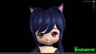 3D Petite Kawaii Anime Goth Loli Cat Girl Modeling