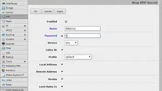 Create Secrets (user accounts) in MikroTik PPPoE