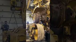 Track frame removal on a CAT D11T. 