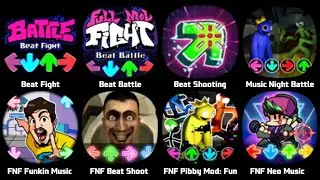FNF Skibidi Toilet, Beat Battle, Music Night Battle, Beat Shooting, FNF Human Impostor, Rap Battle