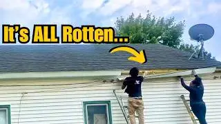 Replacing Rotted Fascia Boards! Neglected Hoarder House Part Seventeen