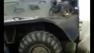 Чечне бтр въехал в автобус