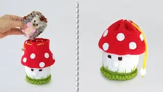 🍄How to crochet a fly agaric mushroom 🍄 Amigurumi bag 🍄 Knitted house for hedgehogs 🍄