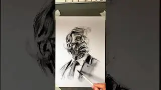 Donald Trump portrait #charcoaldrawing #shorts #drawing #artshorts #donaldtrump