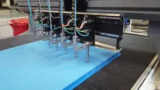 Smartline with 5 cutting heads on spread bar for soft materials