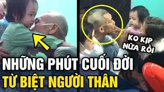 Tearful clip of an old father giving advice and gifts to his children and grandchildren before pa...