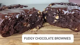 HOW TO MAKE FUDGY CHOCOLATE BROWNIES FROM SCRATCH.SIMPLE AND EASY RECIPE