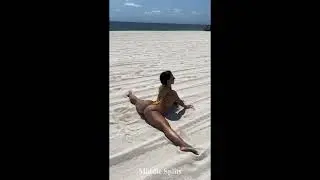Flexible Beach Yoga Deep Stretching