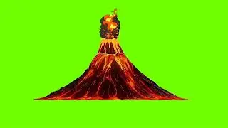 Volcano animation greenscreen video | Free Green screen | No Copyright Greenscreen BD | Volcano