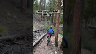 7 year old mountain biking with dad