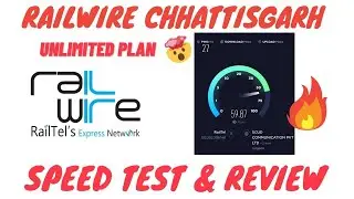 Railwire fiber broadband  SpeedTest | Railwire Chhattisgarh | Unlimited plans 2020