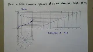 Helix Drawing | Engineering Drawing | Step by Step | Easy Method