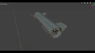 Starship SNX landing animation in Blender (solid mode + look dev)