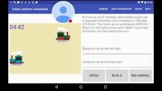 MathAndroid.com : Uniform movement, two trains travel in opposite directions. Find solutions.
