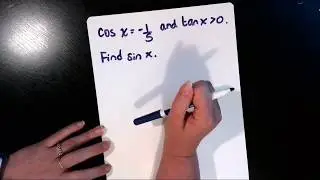 cos(x)= -1/5.  Find sin(x) using the Pythagorean Identity when tan(x) is positive.