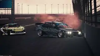 Pro drift cars racing on Daytona