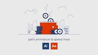 Wallet with Coins: speed lines and path animation (Illustrator & After Effects Tutorial / Breakdown)