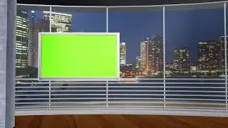 Green Screen studio set 3 different angles, awesome city background