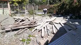 Proceso construcción casita en el campo. Quitando techo de zinq y poner de concreto. #casaenelcampo