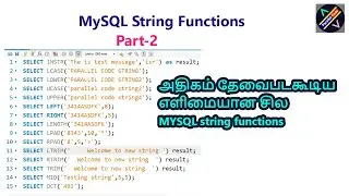 MySQL string functions in tamil part-2 | Important mysql string functions