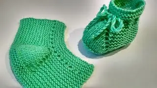 Booties with knitting needles. Simple booties for beginners