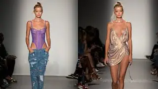 Frida Aasen walks for LaQuan Smith