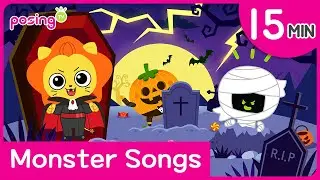 (15min) 👻Monster Songs |  Halloween Songs | Animal Songs | Happy Halloween | posingTV