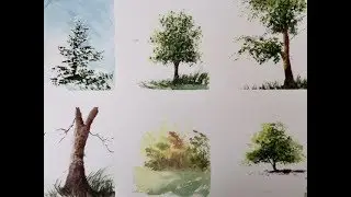 Very detailed How to paint trees in watercolour.