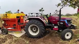 Mahindra Arjun 605 NOVO with Prakash Thresher Machine Jwari Malani machine #agriculture #farming