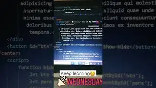 Hide and show a paragraph using html, css , and Javascript 