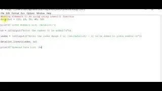 Adding elements to an array using insert() function Python