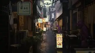 the storm hit the alleys yesterday 5 #shorts #reels#japan #tokyo #rain #storm #mood #anime#cyberpunk
