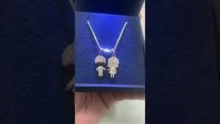 תליון ילד או ילדה משובץ יהלומים- Ami &Tami