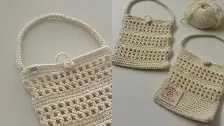Tutorial) Knitting mini bag at dawn🕊️ Even beginners can easily knit it💝
