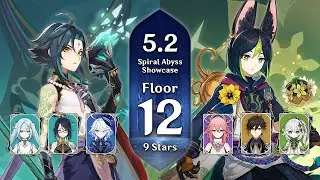 FFXX Team & Tighnari Spread - 5.2 Spiral Abyss - Floor 12 (9 Stars) Showcase